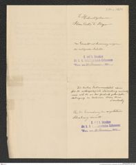 k.k. naturhistorisches Hofmuseum, Intendanzakten 1885-1896 (Hauer), Aktenzahl Z.91.a/1891, Seite 4